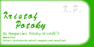 kristof potoky business card